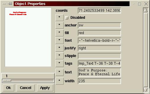 ImPress Properties Dialog